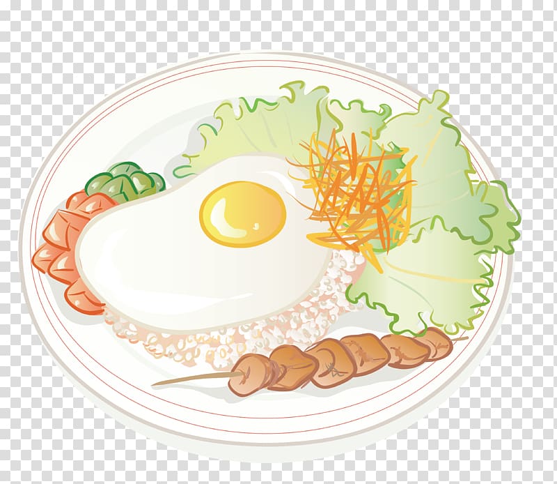 Sushi Tonkatsu Chinese cuisine Breakfast Food, Cartoon rice transparent background PNG clipart