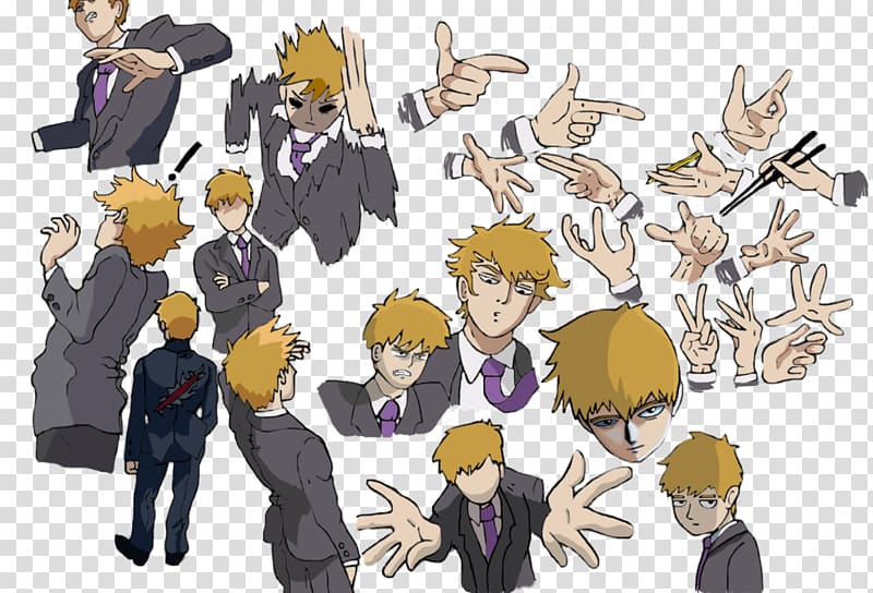 Drawing Mob Psycho 100 Mob and Reigen, Mob Psycho 100 transparent background PNG clipart