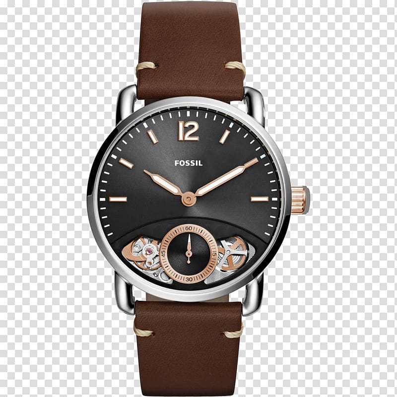 Fossil The Commuter 3H Date Watch strap Fossil Group Leather, watch transparent background PNG clipart