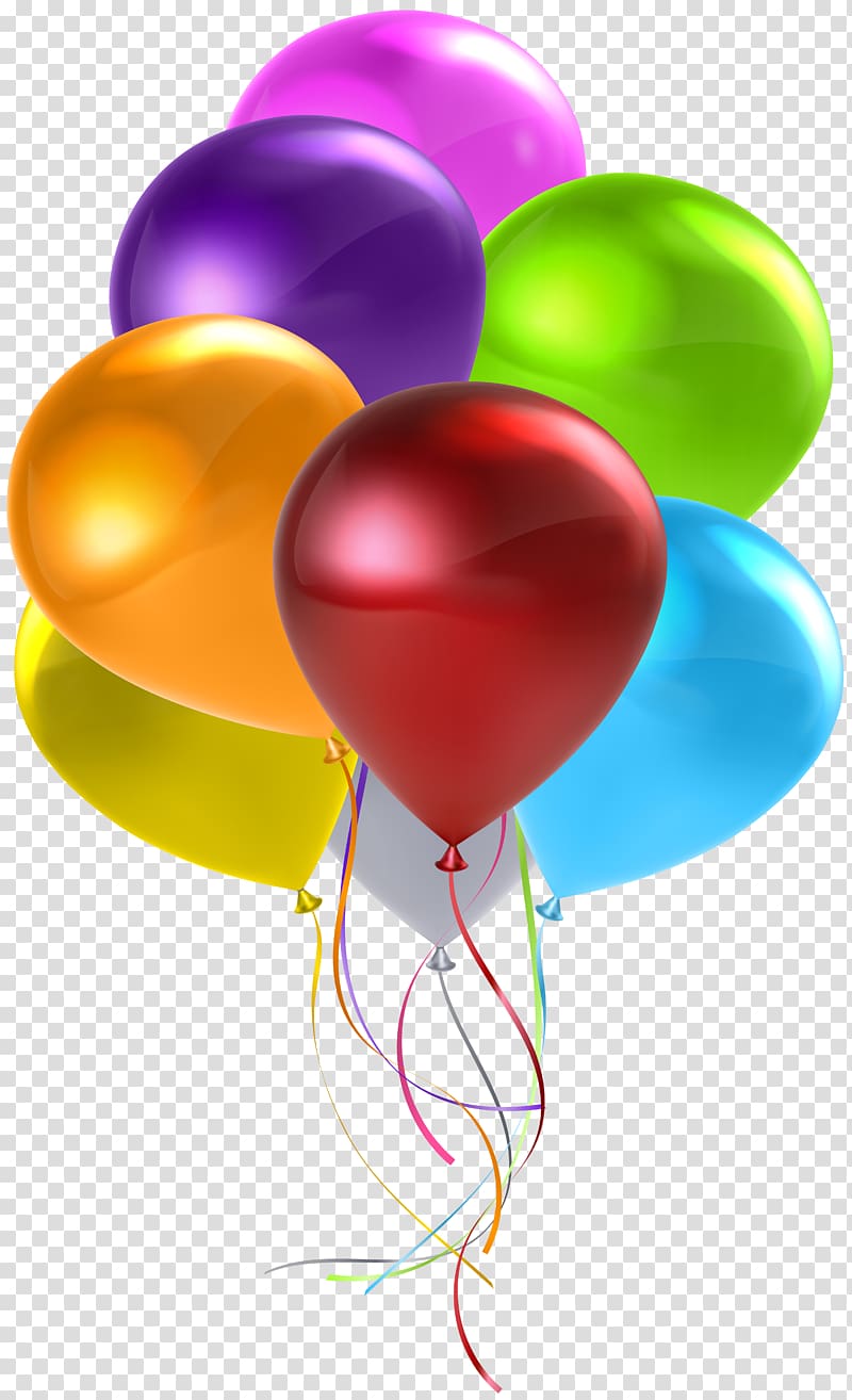 assorted-color balloons illustration, Mylar balloon Birthday Wish , Colorful Balloon Bunch transparent background PNG clipart