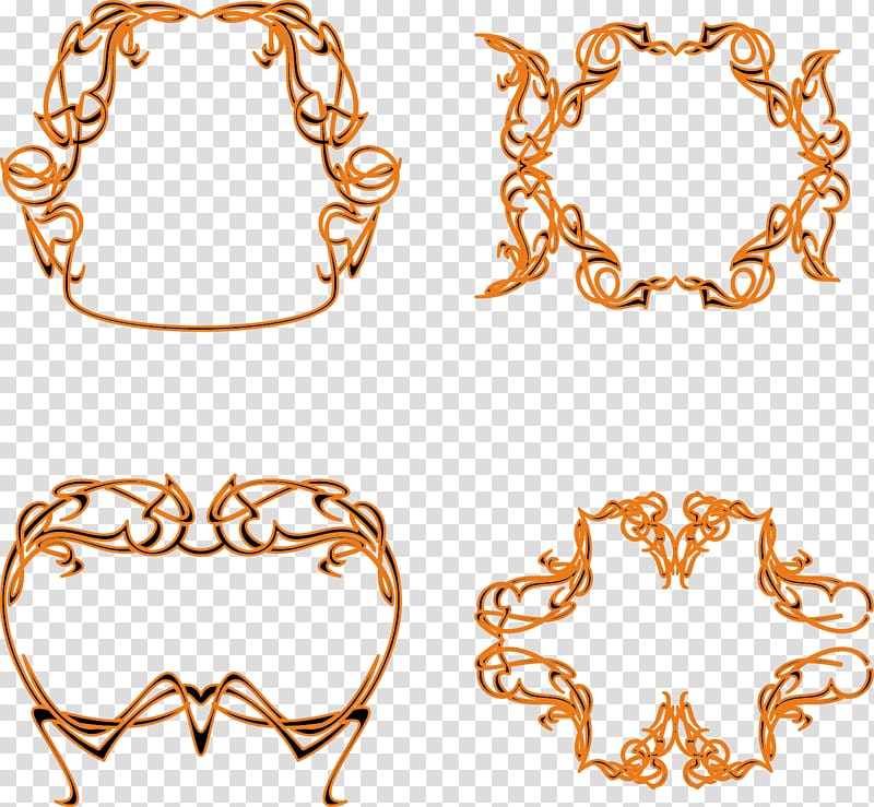 Euclidean , Chinese classical golden frame transparent background PNG clipart