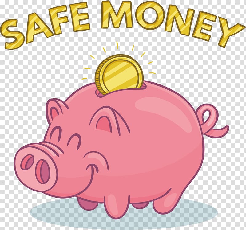 Domestic pig Piggy bank , Hand-painted pink piggy piggy bank transparent background PNG clipart