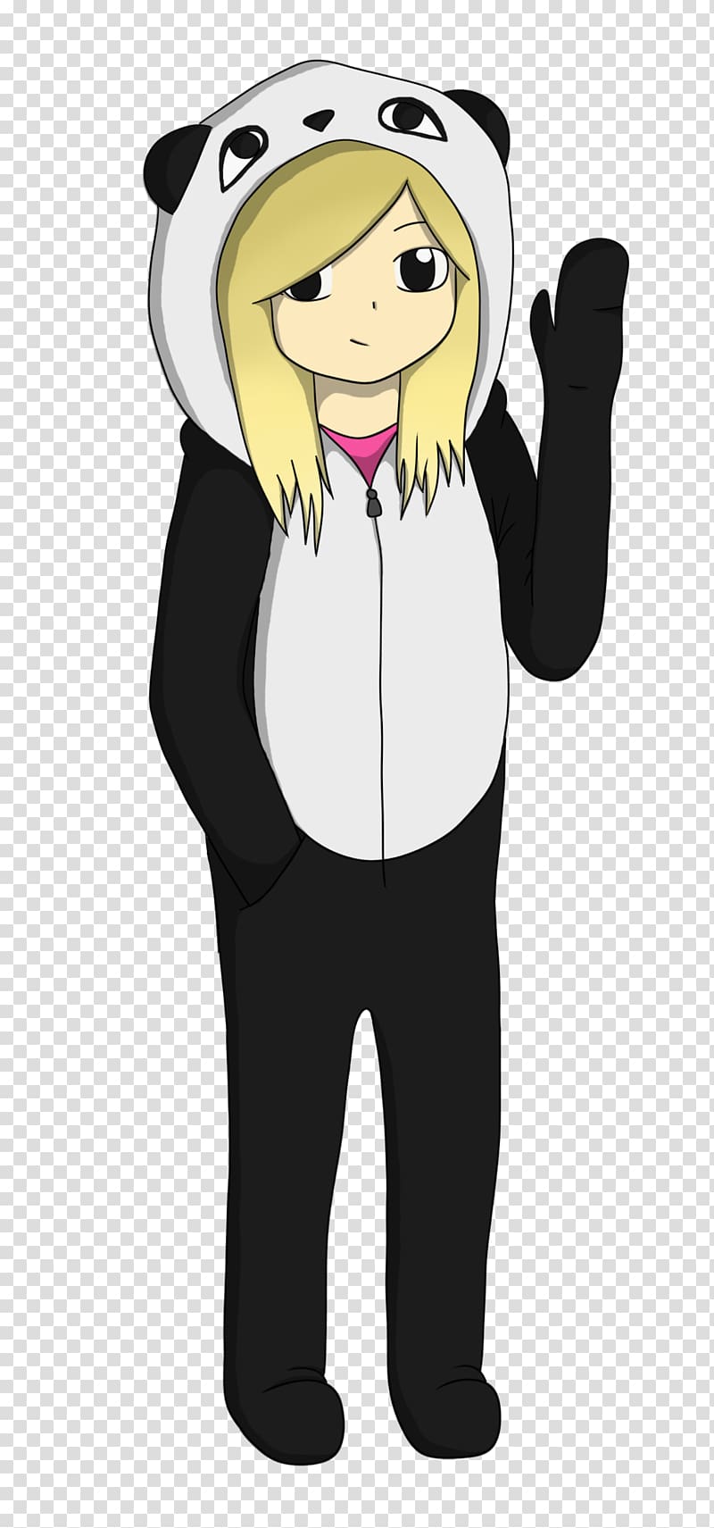 Giant panda Hoodie Onesie Drawing Chibi, cute girl transparent background PNG clipart