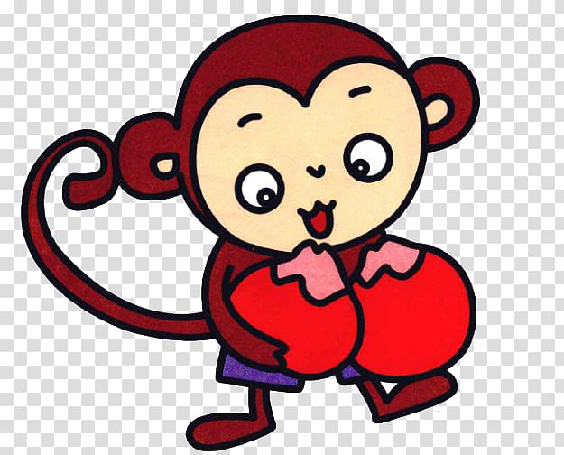 Sun Wukong Monkey Stroke Peach, Stealing roses monkeys transparent background PNG clipart