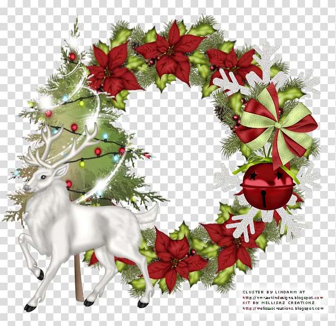 Wreath Reindeer Christmas decoration, country transparent background PNG clipart