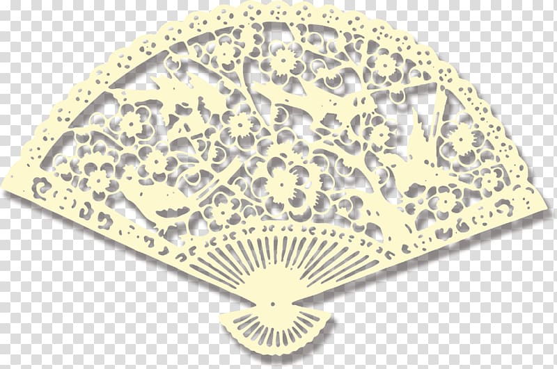Paper Dongzhi Hand fan Illustration, Pastel paper-cut fan poster transparent background PNG clipart