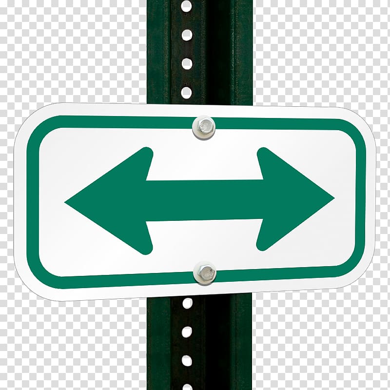 Traffic sign School zone Green Arrow Information, bi-directional arrow transparent background PNG clipart
