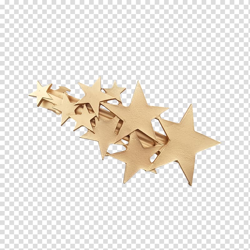 Star Earring Barrette Gold, star transparent background PNG clipart