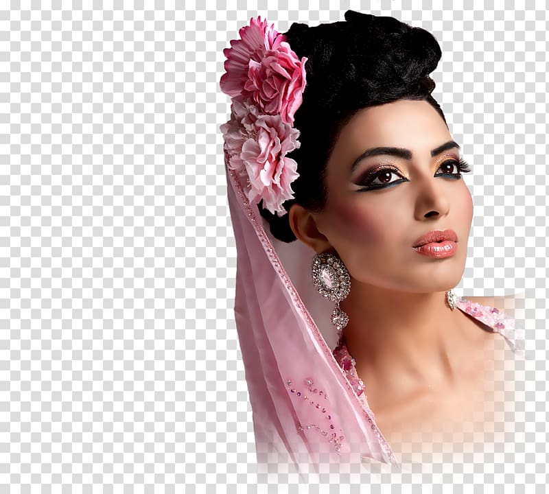 Make-up artist Cosmetics Makeover Woman Indian wedding clothes, woman transparent background PNG clipart