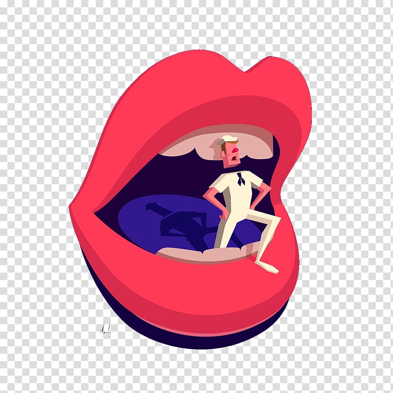 New York City Lip Illustration, Flat Cartoon Flaming Lips transparent background PNG clipart