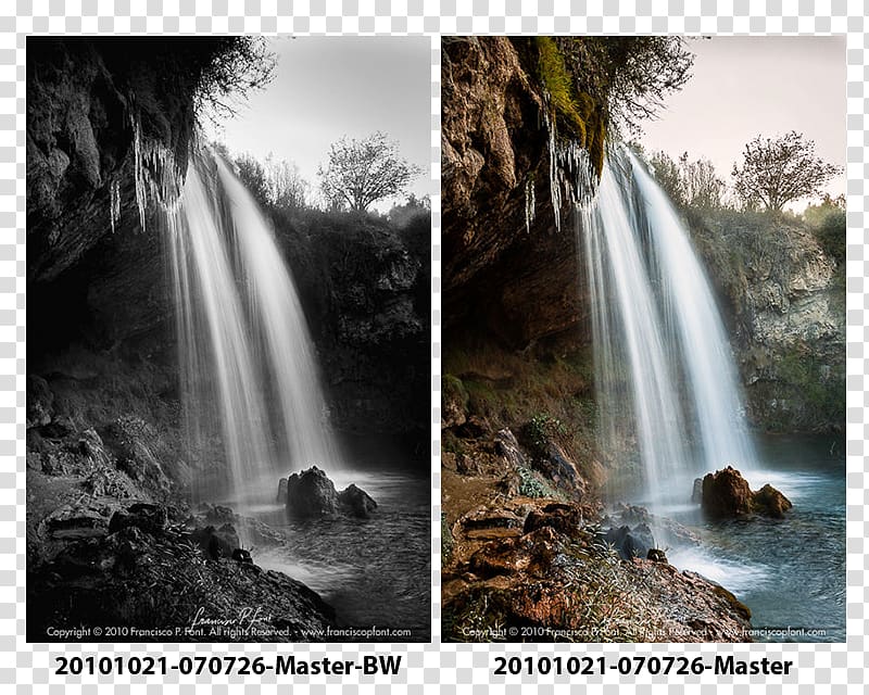 Waterfall Monochrome Capture One, waterfalls flow transparent background PNG clipart