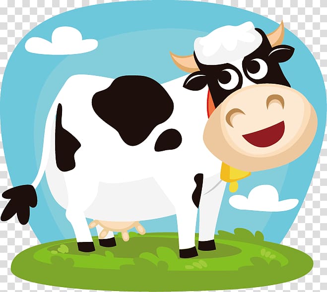 white and black cow illustration, Cattle Cow Milk Game Dairy farming Android application package, Dairy cow transparent background PNG clipart