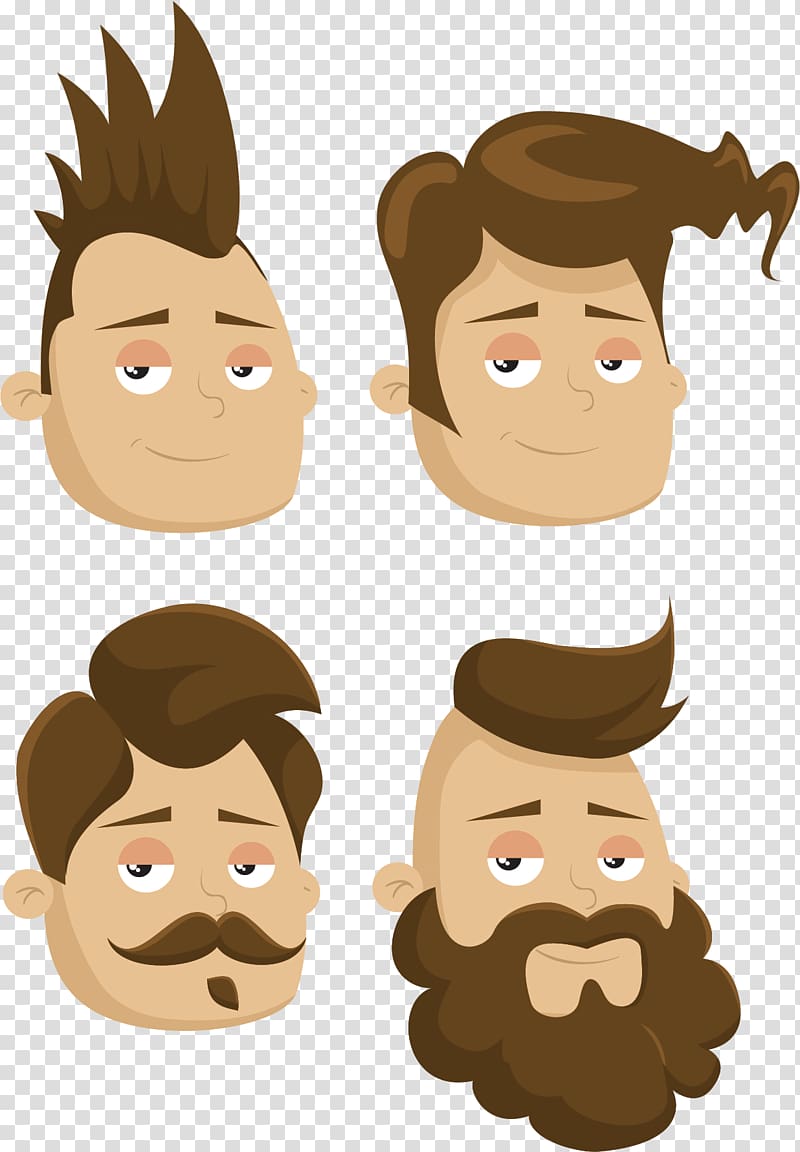 Hairstyle Illustration, Personality creative male hairstyle transparent background PNG clipart