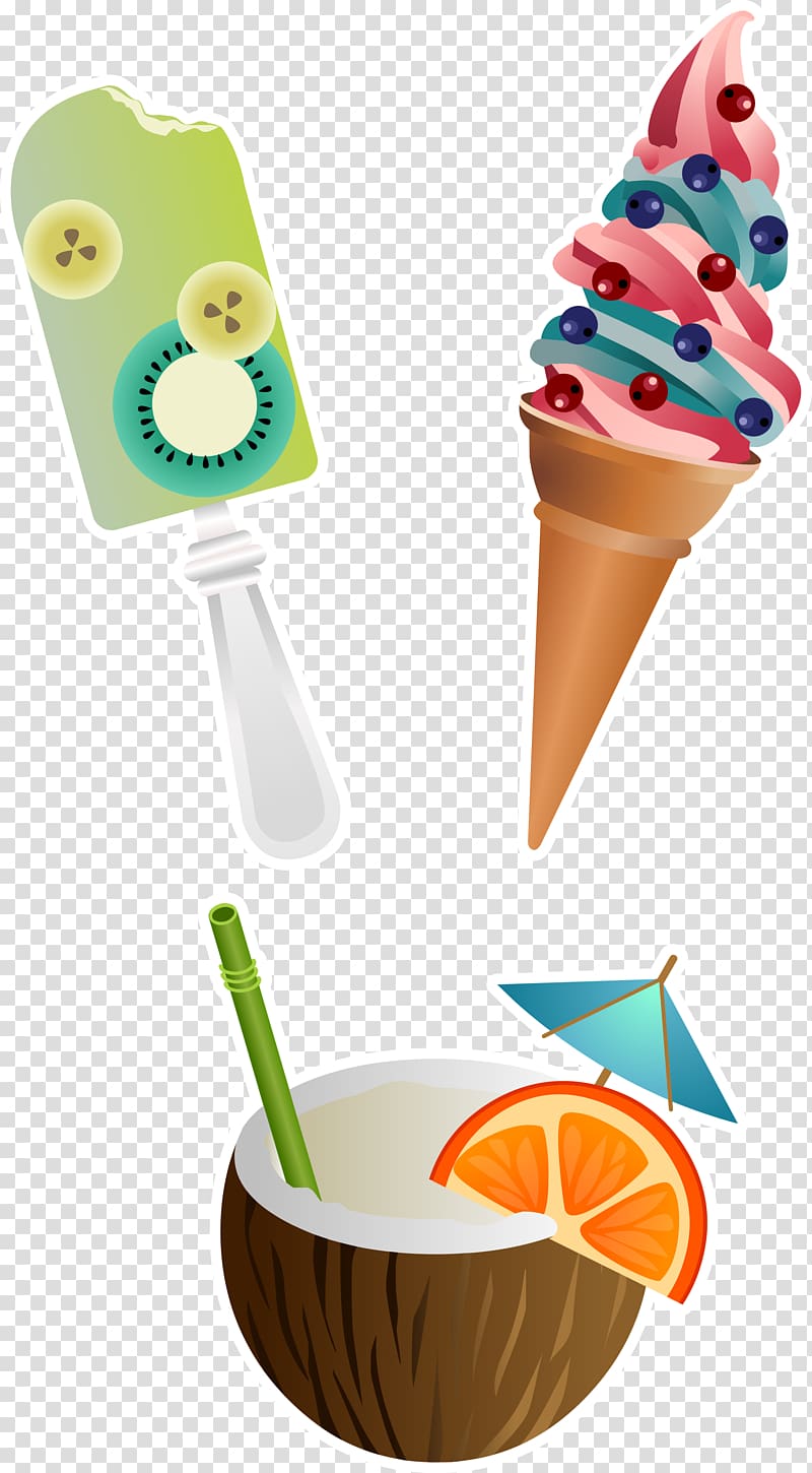 Ice cream Juice Coconut water Coconut milk, ice cream transparent background PNG clipart