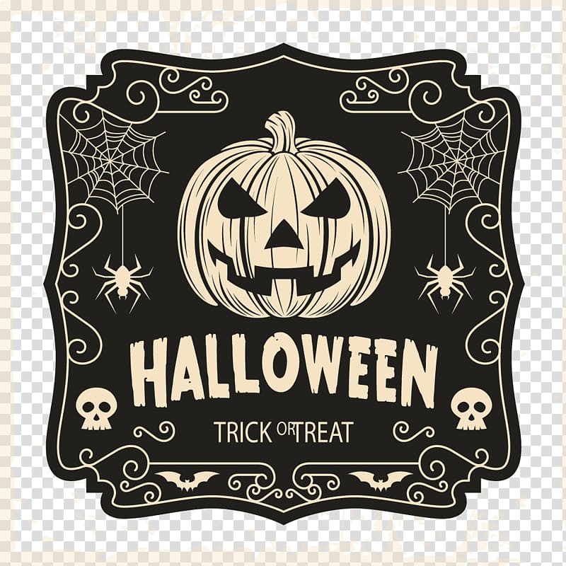 black and gray Halloween poster, Halloween costume Trick-or-treating T-shirt, Hand-painted background Halloween transparent background PNG clipart