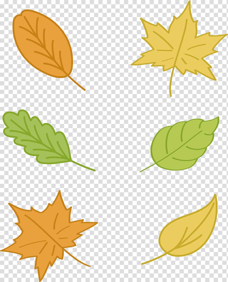 Maple leaf Autumn Euclidean Yellow, Color hand-painted autumn leaves transparent background PNG clipart