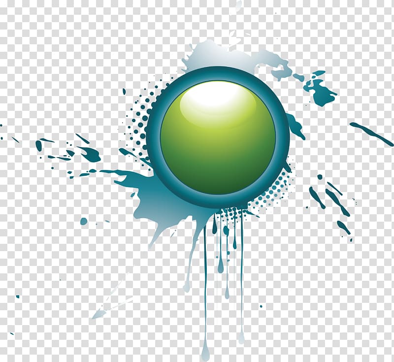 Blue green ink background button transparent background PNG clipart