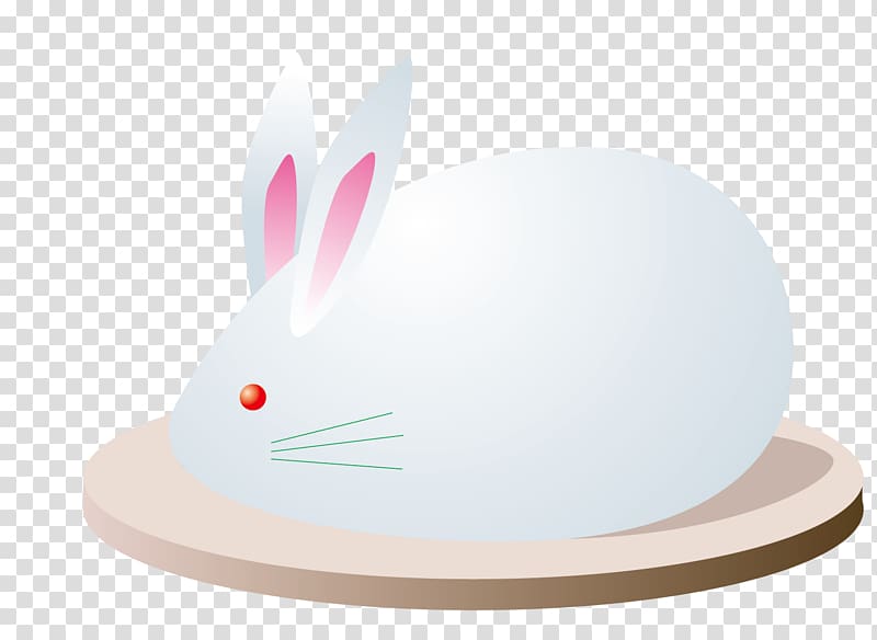 Rabbit, Flat white cartoon rabbit transparent background PNG clipart