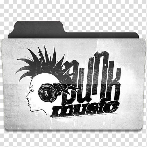 Punk Music folder logo, brand black and white font, Punk 1 transparent background PNG clipart