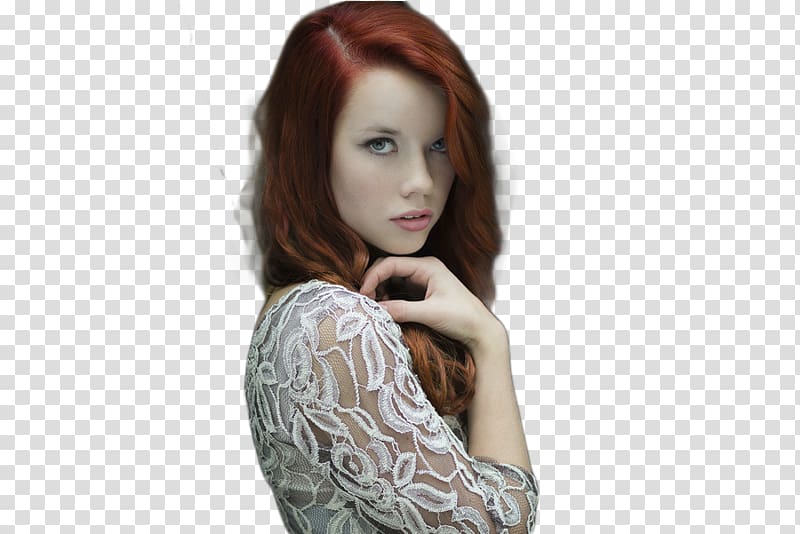 Hair coloring Red hair, free 3d model female transparent background PNG clipart