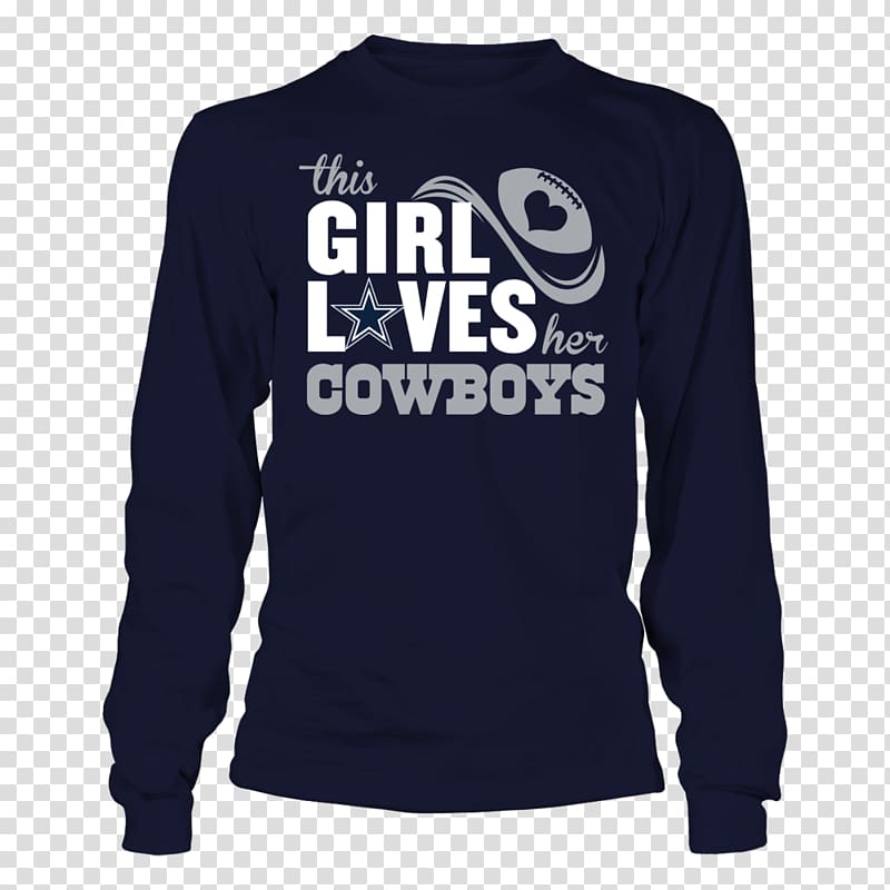 Long-sleeved T-shirt Dallas Cowboys West Virginia Mountaineers football, T-shirt transparent background PNG clipart
