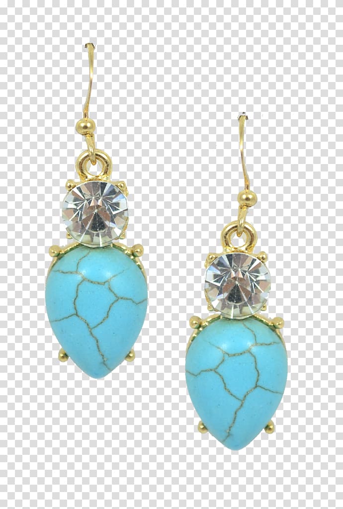 Turquoise Earring Body Jewellery, boho style transparent background PNG clipart