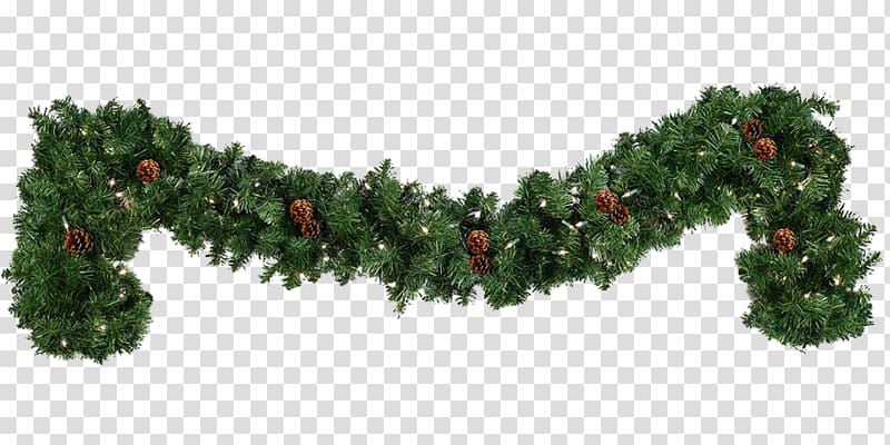 Garland Christmas Wreath , Green pine leaf door decoration transparent background PNG clipart