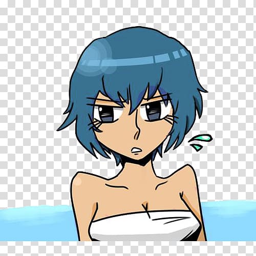 Bathing Onsen, Blue hair bubble Japanese hot spring material transparent background PNG clipart