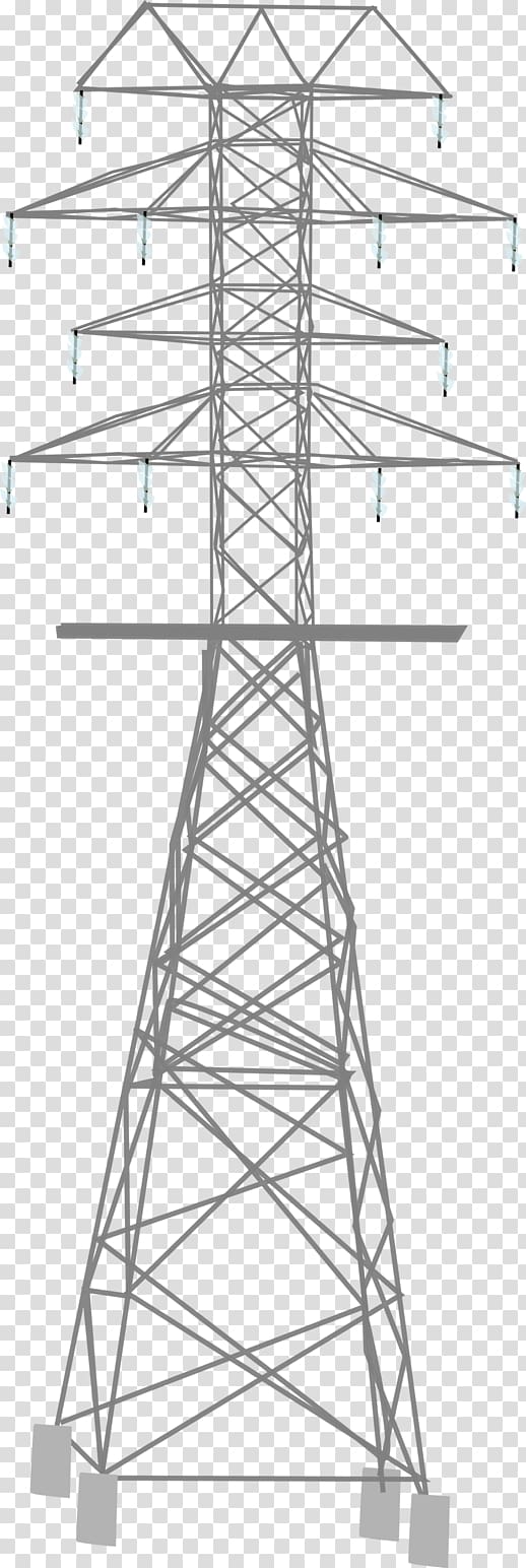 Drawing Overhead power line Transmission tower Electric potential difference High voltage, high voltage transparent background PNG clipart