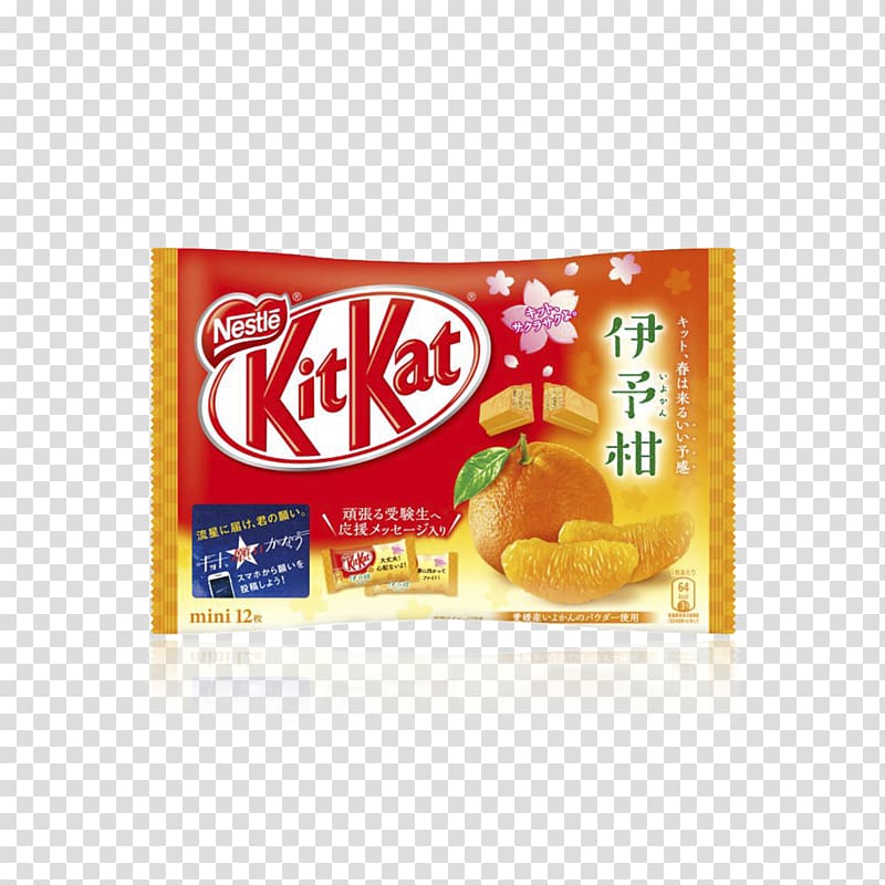 Iyokan Kit Kat Chocolate bar Tangerine Candy, candy transparent background PNG clipart