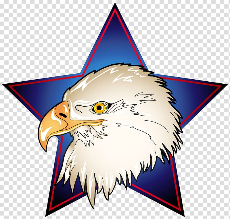 bald eagle logo, Bald Eagle , Eagle Head in Blue Star transparent background PNG clipart