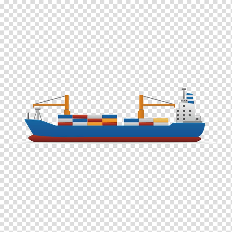 blue and red vessel boat, Freight transport Cargo International trade Freight Forwarding Agency, ship transparent background PNG clipart