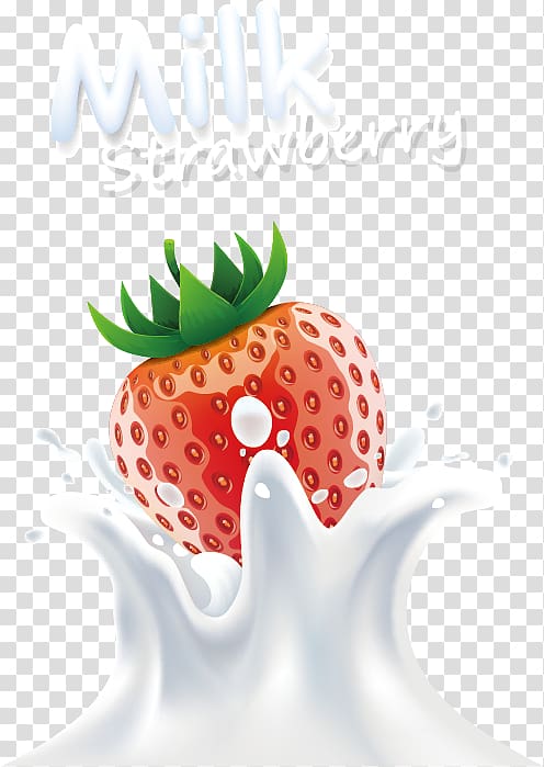 Flavored milk Strawberry Powdered milk, Strawberry milk transparent background PNG clipart