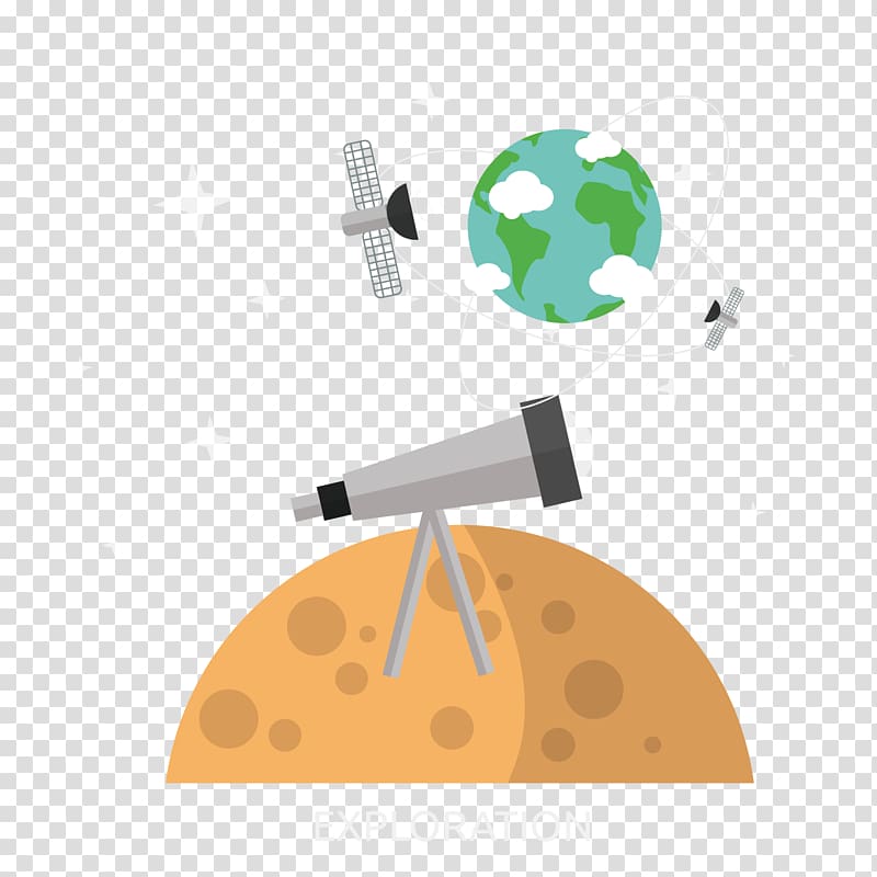 Telescope Astronomy , Moon space illustration transparent background PNG clipart