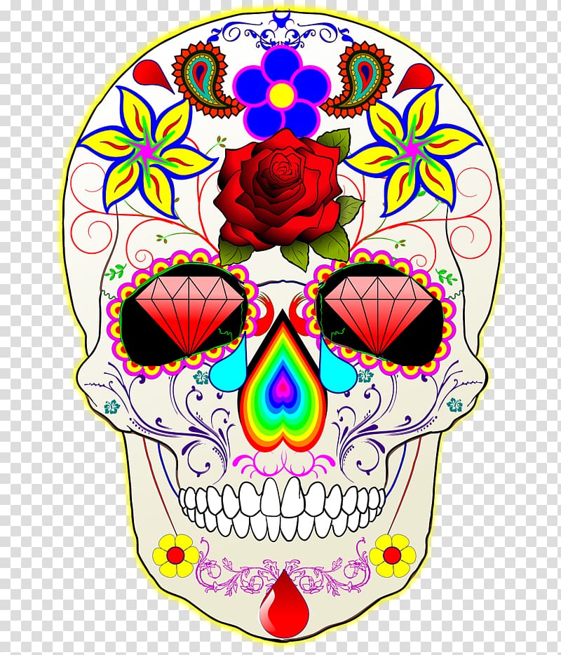Calavera Skull Day of the Dead Desktop , skull transparent background PNG clipart