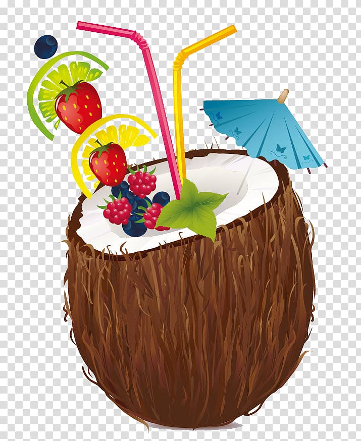 Coconut water Margarita Cocktail Coconut milk Piña colada, cocktail transparent background PNG clipart