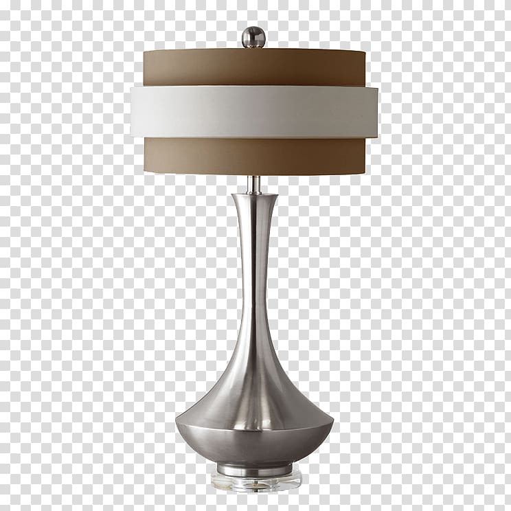 Light fixture Table Furniture Lighting, Simple double metal lampshade bedside lamp transparent background PNG clipart