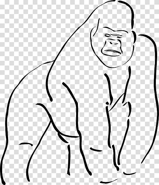 Gorilla Drawing Ape Cartoon , girl no buckle diagram transparent background PNG clipart
