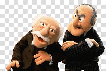 two men puppets, Statler and Waldorf Arguing transparent background PNG clipart