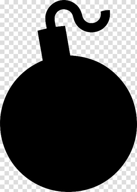 Silhouette Bomb , White And Black transparent background PNG clipart