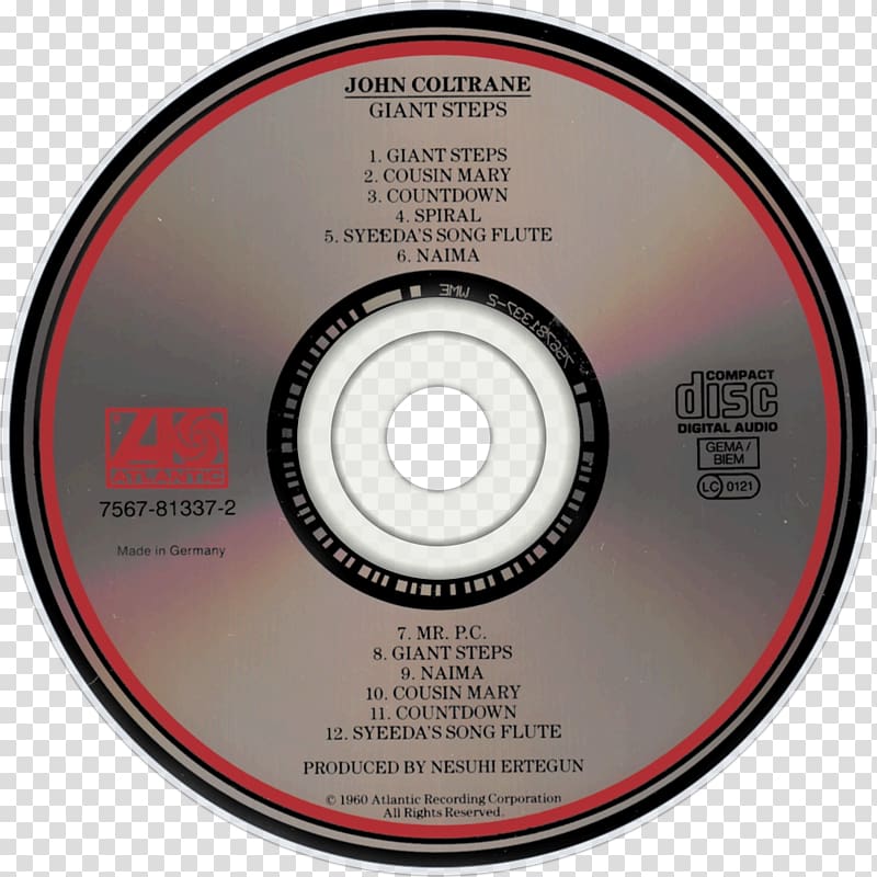 Compact disc Giant Steps Soultrane Album Coltrane Live at Birdland, others transparent background PNG clipart