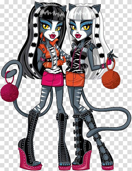 Monster High Zombie Shake Meowlody and Purrsephone Dolls Werecat, doll transparent background PNG clipart