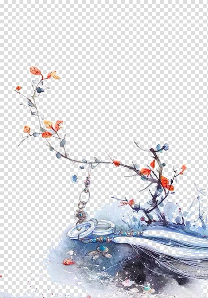 China Watercolor painting Chinese art, plant transparent background PNG clipart