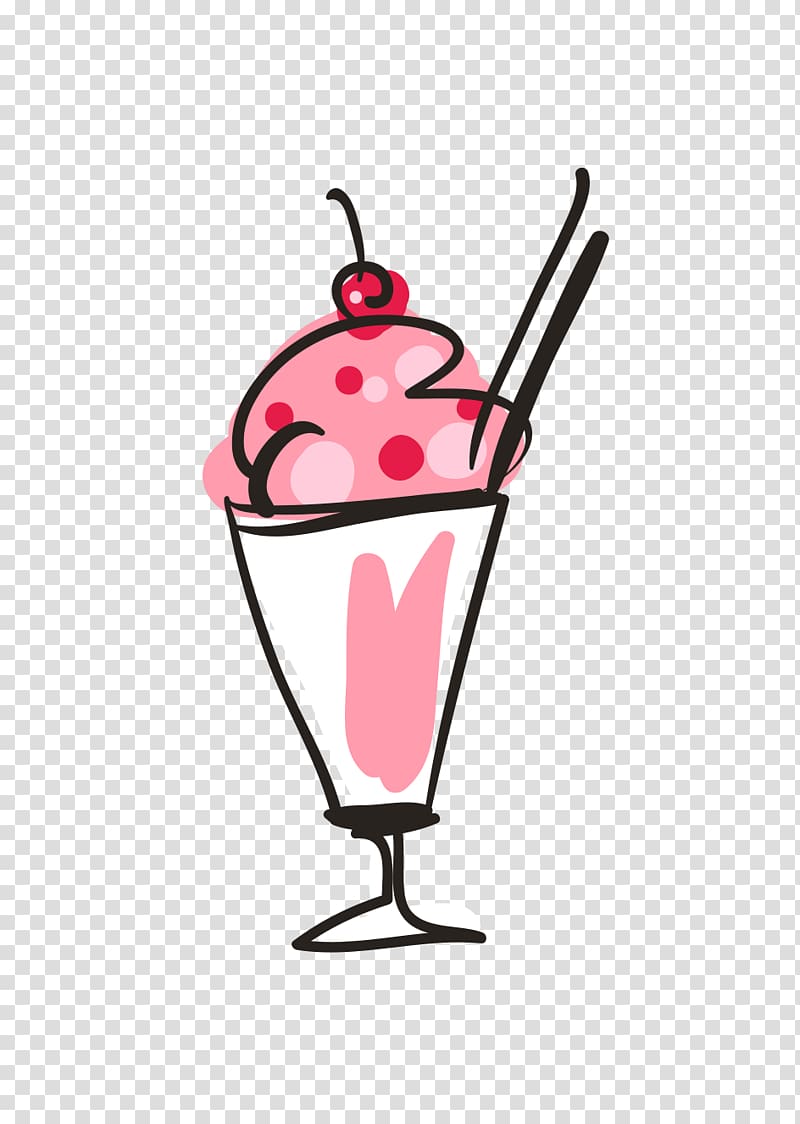 Ice cream cone Sundae Milkshake, Ice cream material transparent background PNG clipart