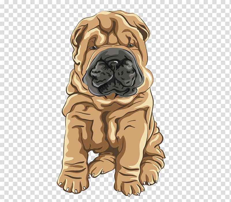 Shar Pei Yorkshire Terrier Nova Scotia Duck Tolling Retriever Puppy Dog breed, Hand-painted dog transparent background PNG clipart