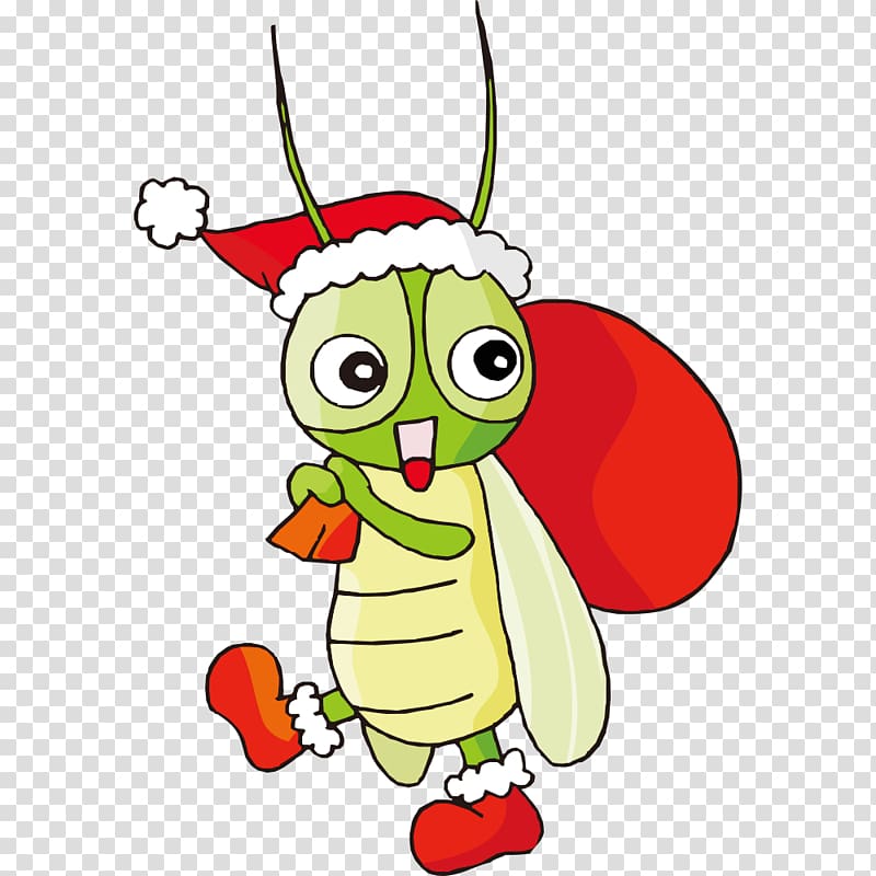 Cartoon Locust Illustration, Cartoon grasshopper transparent background PNG clipart