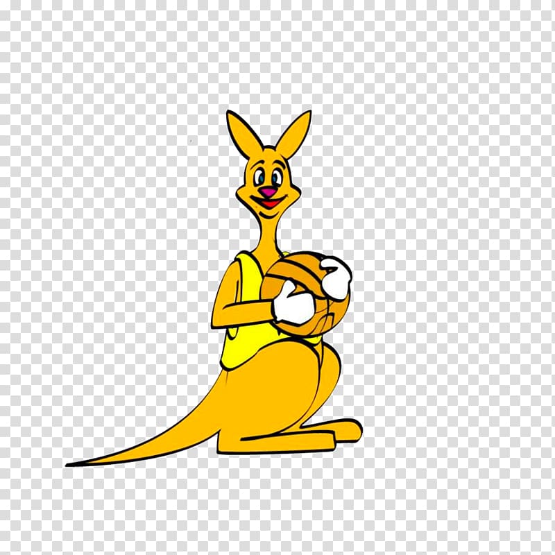 Basketball Kangaroo Vecteur, A kangaroo carrying a basketball transparent background PNG clipart