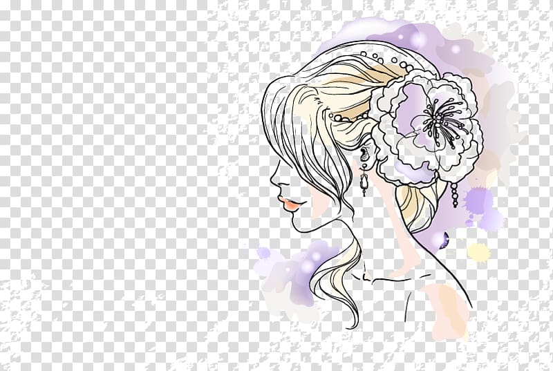 Woman Fashion Illustration, Hand-painted artwork bride material transparent background PNG clipart