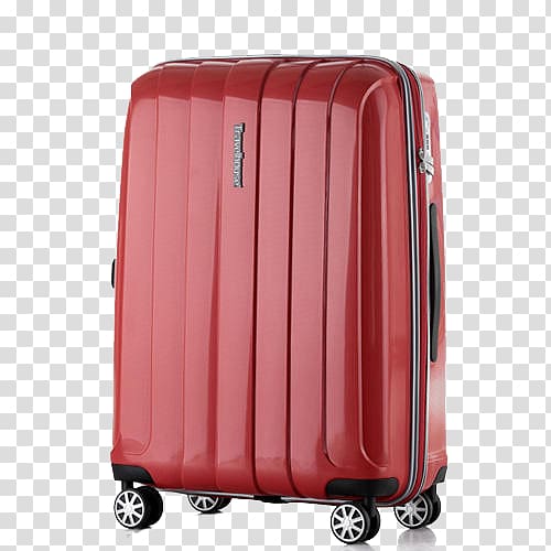 Hand luggage Suitcase Travel Baggage Trolley, Simple red suitcase transparent background PNG clipart