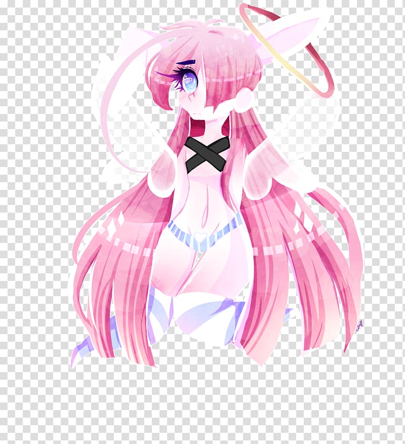 Hime cut Anime Figurine, pink Salt transparent background PNG clipart